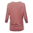 thumbnail image 3 of SSOULM Women's 3/4 Sleeve V-Neck Draped Dolman Top (S-3XL), 3 of 4