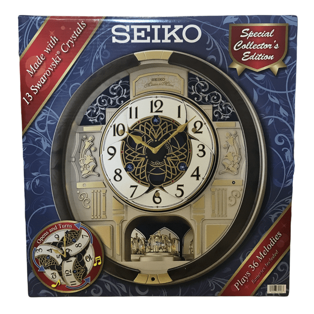SEIKO Golden Trellis Clock, Brown 