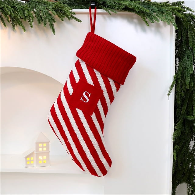 Cameland Grands Bas de Noël Rouges et Blancs Pendentifs d'Arbre de Noël Créatifs Décorations de Vacances