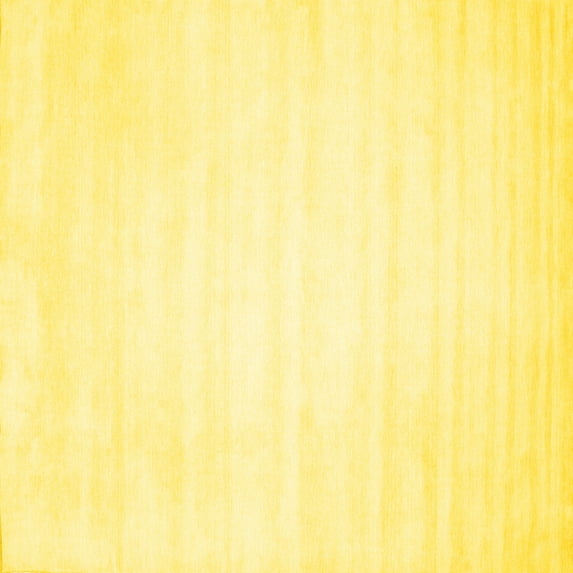Ahgly Company Indoor Square Solid Yellow Modern Area Rugs, 3' Square