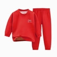 thumbnail image 5 of TOWED22 Toddler Baby Girl Boy Clothes 2pcs Cotton Graphic Print Long Sleeve Tee Elastic Joggers Pants Fall Winter Outfits Casual Clothing(Red,4-5 Y), 5 of 5