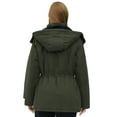 thumbnail image 3 of WenVen Women's Plus Size Puffer Jacket Quilted Winter Coat Warm Hooded Winter Jacket Green 3XL, 3 of 8