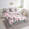thumbnail image 3 of Manfei Cute Cartoon Pumpkin Bedding Comforter Set 7 Pieces, Kawaii Buffalo Full Bedding Set, Kawaii Spider Web Reversible Fitted Sheet Flat Sheet, Ultra Soft Home Decor, 3 of 7