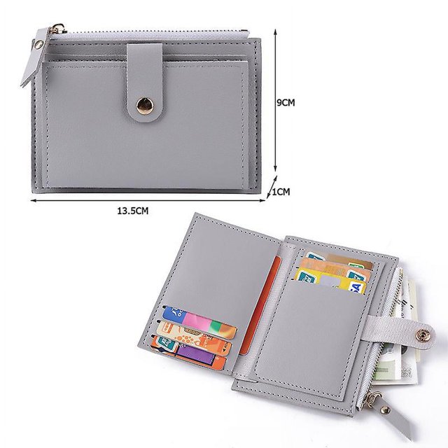 style4 Hombres Mujeres moda Color sólido tarjeta de crédito Tarjeta de Identificación tarjetero multiranura Casual Pu cuero Mini monedero cartera bolsillo