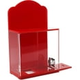 thumbnail image 3 of Acrylic Donation Suggestion collection Box For Fundraising Wall mounted Or Retail Countertop Tip Box with curved edges back wall display area 10 x 6 inches, Lock With set of keys Red, 3 of 5