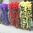 thumbnail image 5 of Flores colgantes artificiales violeta pared de flores cesta de glicinas guirnalda colgante flores de vid orquídea falsa, 5 of 5