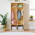 thumbnail image 4 of Guidecraft EdQ 2-Section Wooden Storage Locker with Bench Seat for Classroom, Kids Cubby Organizer with Shelves and Hooks for Coats, 4 of 4