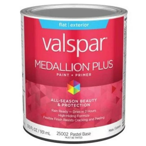 Valspar 028.0025002.005 1 qt. Medallion Plus Flat Exterior Pastel Base Paint & Primer