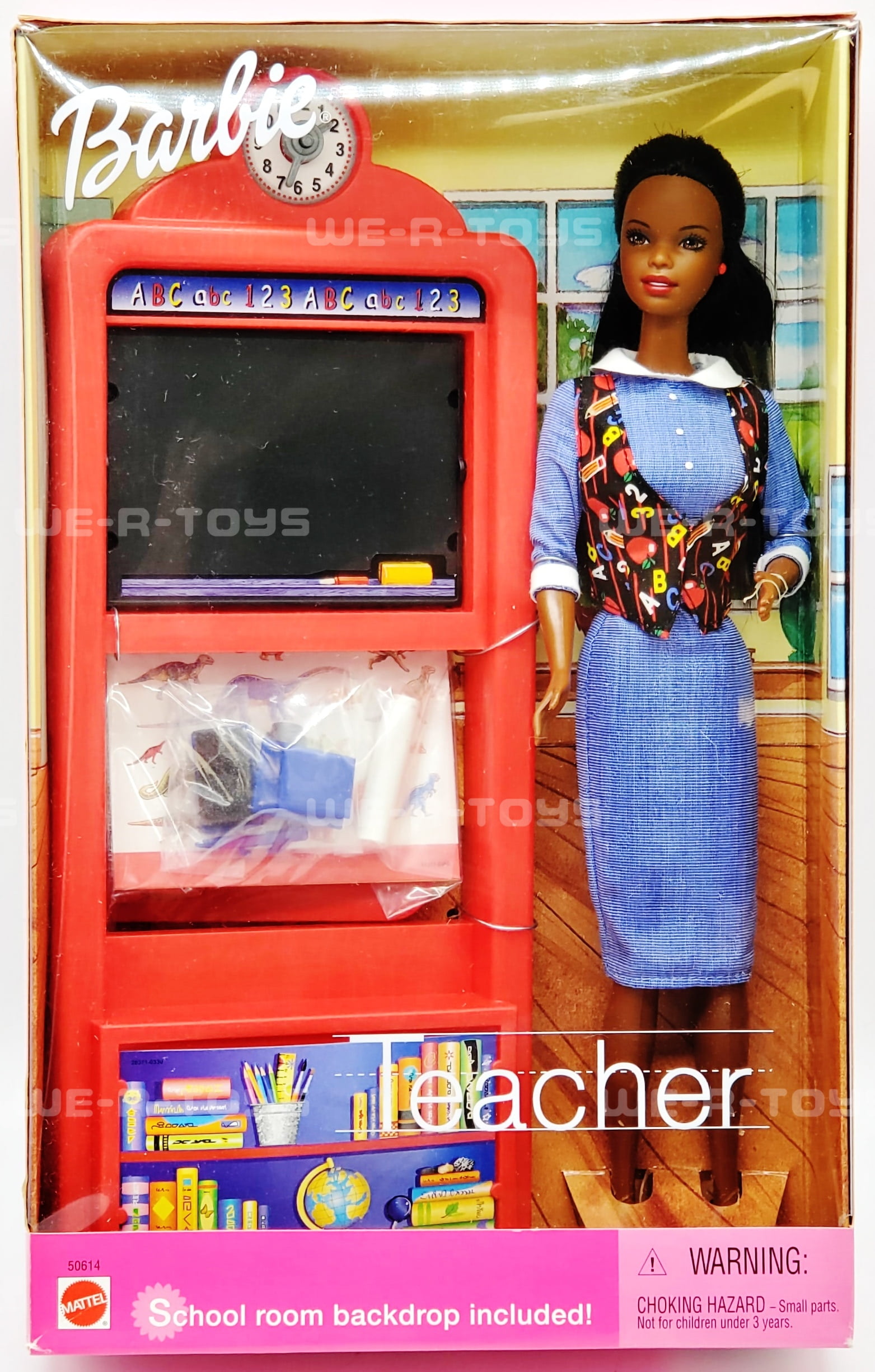 Teacher Barbie Doll African American School Room Backdrop 2000 Mattel 50614 NEW Walmart