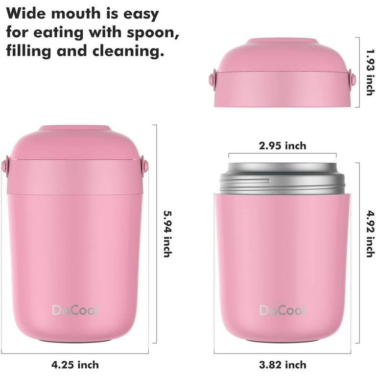 Buy DaCool Insulated Food Jar Food Thermos Kids Thermos for Hot Food 16 oz  Stainless Vacuum Bento Lunch Thermos for Kids Girls Adult with Spoon Leak  Proof for School Office Picnic Travel