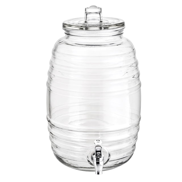 Dispensador de Bebidas Barril VITTORI Vitrolero de Agua de Vidrio con Tapa 10 Litros