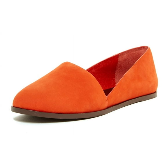 Saint & Libertine Fiji Paprika Orange Nubuck Leather SlipOn Smoking Slipper Flat (Orange, 7)