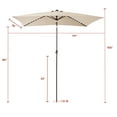 thumbnail image 6 of FLAME&SHADE 6.5 x 10 ft Rectangular Solar Powered Outdoor Market Patio Table Umbrella with LED Lights and Tilt, Beige, 6 of 7