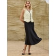 thumbnail image 2 of DARING DIVA Women's Tweed Blazer Vest V Neck Casual Business Waistcoat S Beige, 2 of 5