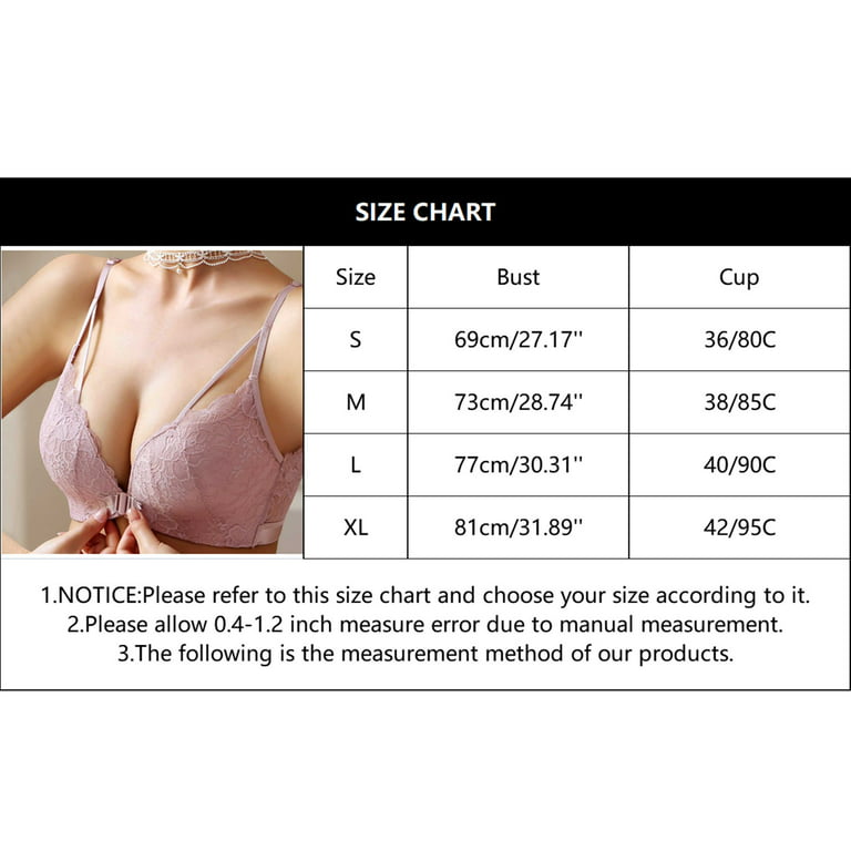 Fvwitlyh Shapermint Bra Womens No Steel Ring French Womens Front Close Bra  T Back Plus Size Seamless Unlined Bra For Large Bust Beige,42 