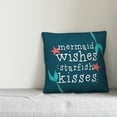 thumbnail image 2 of Creative Products Mermaid Wishes Starfish Kisses Deep Blue 18x18 Indoor / Outdoor Pillow, 2 of 2