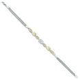 thumbnail image 3 of Gem Stone King 925 Silver and 10K Yellow Gold White Moissanite and White Ethiopian Opal and White Lab Grown Diamond Bracelet for Women (1.60 Cttw, Gemstone, Oval, Wheat Chain, 7 inches), 3 of 5