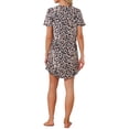 thumbnail image 3 of INSPIRE CHIC Women's Sleepshirt T-shirt Dress Colorful Striped Short Sleeve Nightshirt Nightgown M Leopard, 3 of 6
