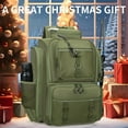 thumbnail image 3 of 42L Fishing Backpack with Rod Holders, Waterproof Fishing Tackle Backpack Fishing Bag with Hidden Shoulder Straps, Green, 3 of 16