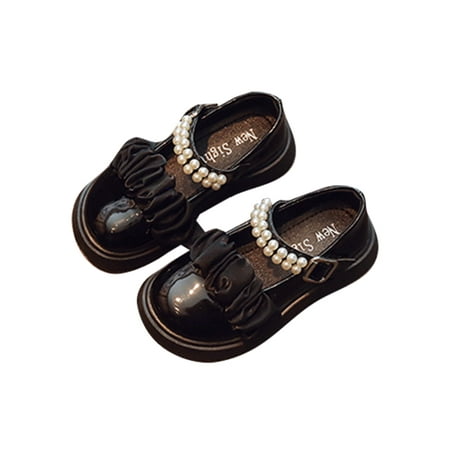 

SIMANLAN Kids Comfort Flats Lightweight Fashion Princess Shoe Performance Ankle Strap Mary Jane Black 7C