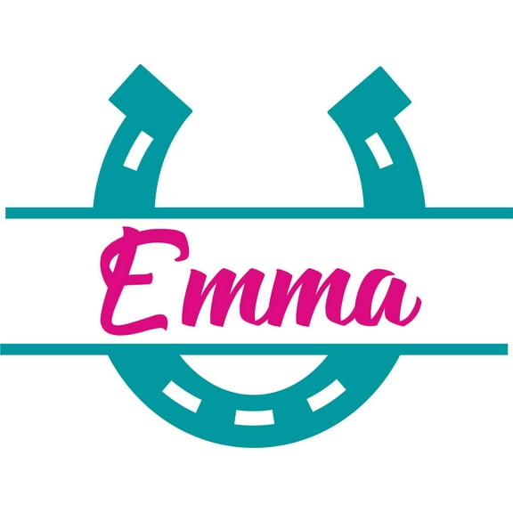 Personalized Name Vinyl Decal Sticker Custom Initial Wall Art Personalization Decor Childrens Horseshoe 20 Inches X 20 Inches