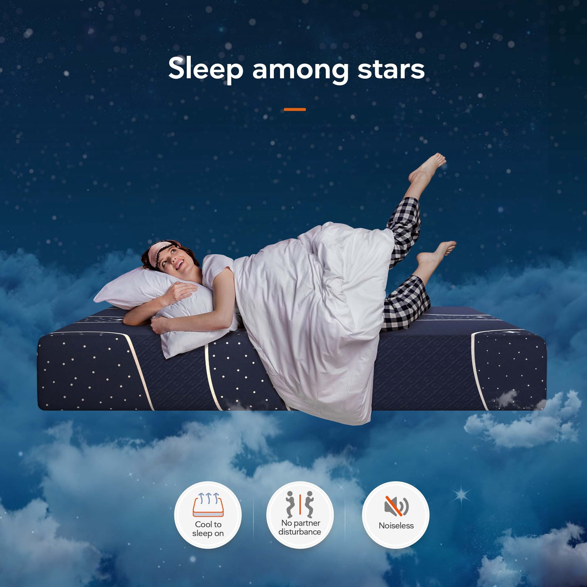 Sweetnight Starry Night 12" Pocket Spring Hybrid Mattress, King Size
