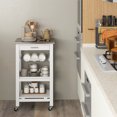 thumbnail image 4 of Costway Compact Kitchen Island Cart Rolling Service Trolley withStainless Steel Top Basket, 4 of 10