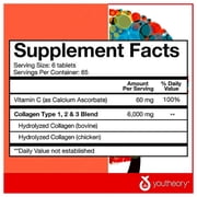 youtheory Collagen Advanced Formula 390 tablets Type 1,2,3 with 18 Amino Acids