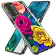 thumbnail image 2 of MUNDAZE Motorola One 5G Vintage Pastel Abstract Colorful Pink Yellow Blue Roses Double Layer Phone Case Cover, 2 of 5