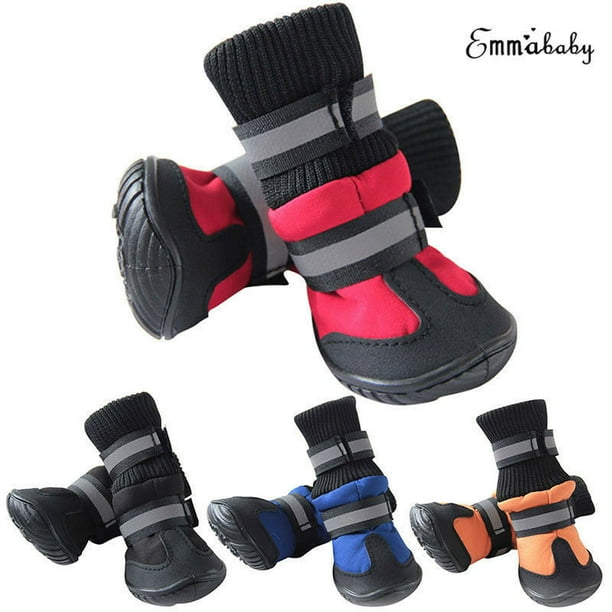 4PCS Pets Dog Winter Warm Snow Booties Waterproof AntiSlip Protective