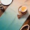thumbnail image 3 of Teal Orange Ombre Table Runner 70 Inches, Contemporary Art Abstract Aesthetics Bed Runner Dresser Scarves Tabletop for Indoor Outdoor Parties/Ceremony/Banquet, 13" x 70", 3 of 9