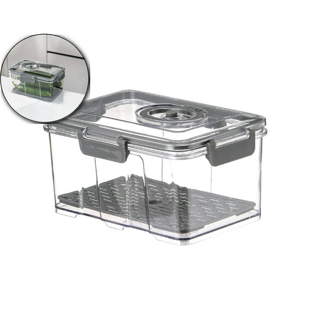 Dvruxg Vacuum Sealed Food Storage Container with Pump, Airtight Transparent Kitchen Jar with Lock for Freshness, Freezing & Moisture-Proof Organization