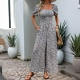 thumbnail image 5 of Levmjia Women Jumpsuit Summer Casual V Neck Wide Leg Cotton Romper with Pockets Plus Size Comfortable Stretchy Outfit for Work Vacation Travel Plus Size, 5 of 7