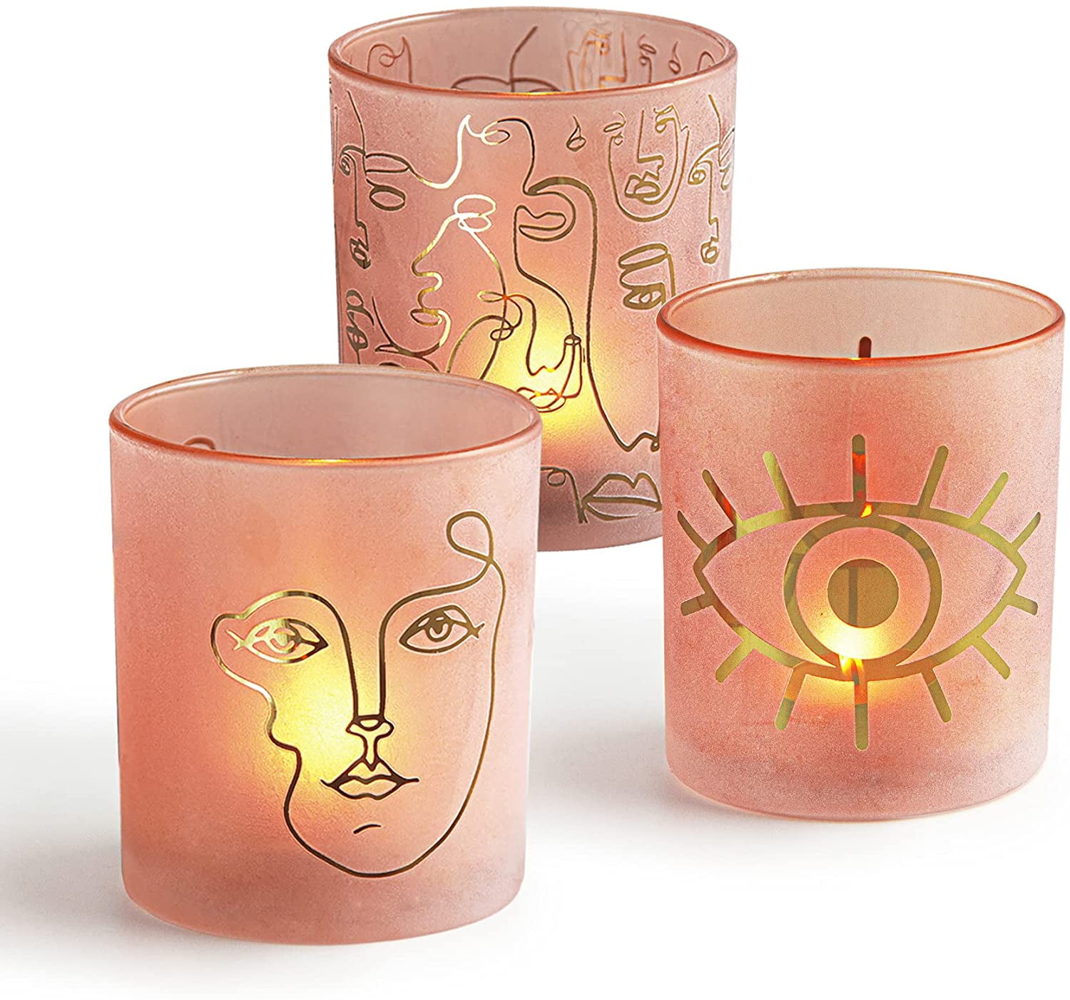 Design Imports Frosted Pink Glass Tealight or Votive Candle Holder 3 Inch Design Imports Frosted Pink Glass Tealight or Votive Candle Holder 3 Inch