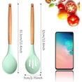 thumbnail image 2 of Cucharas para cocinar, cuchara de cocina de silicona, juego de utensilios de cocina de madera, juego de utensilios de cocina antiadherentes, 480f resistente al calor de goma antiad, 2 of 5