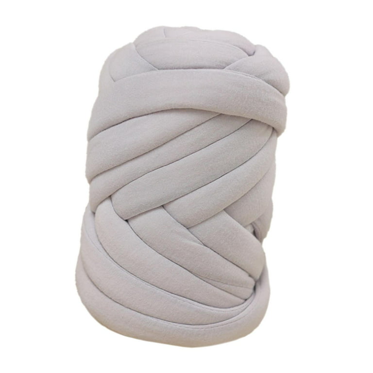 Cloth Polyester Chunky Yarn Jumbo Tubular Yarn Knitting 250G Hand Knit Soft  Washable Bulky Yarn for Baskets, Rug Making, Macrame, DIY Cushion White