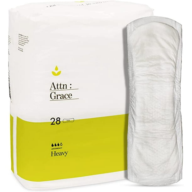 Attn Grace Incontinence Heavy Pads for Women 28Pack Max Absorption for Heavy Urinary