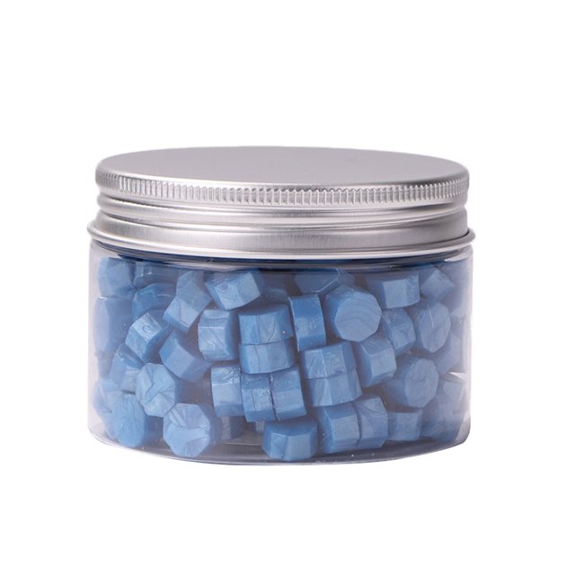 Cuadros Decorativos 200 cuentas de cera azul de cera de sellado octágono para invitación de sobre DIY (L) Likrtyny embutido en tela