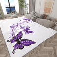 thumbnail image 2 of Living Room Area Rugs, Simple Animal Butterfly Printed Decorate Rug, White Carpet Washable Short Pile Rugs For Bedroom Dining Room, Soft Non-Slip Rectangle Rug, 2 of 7