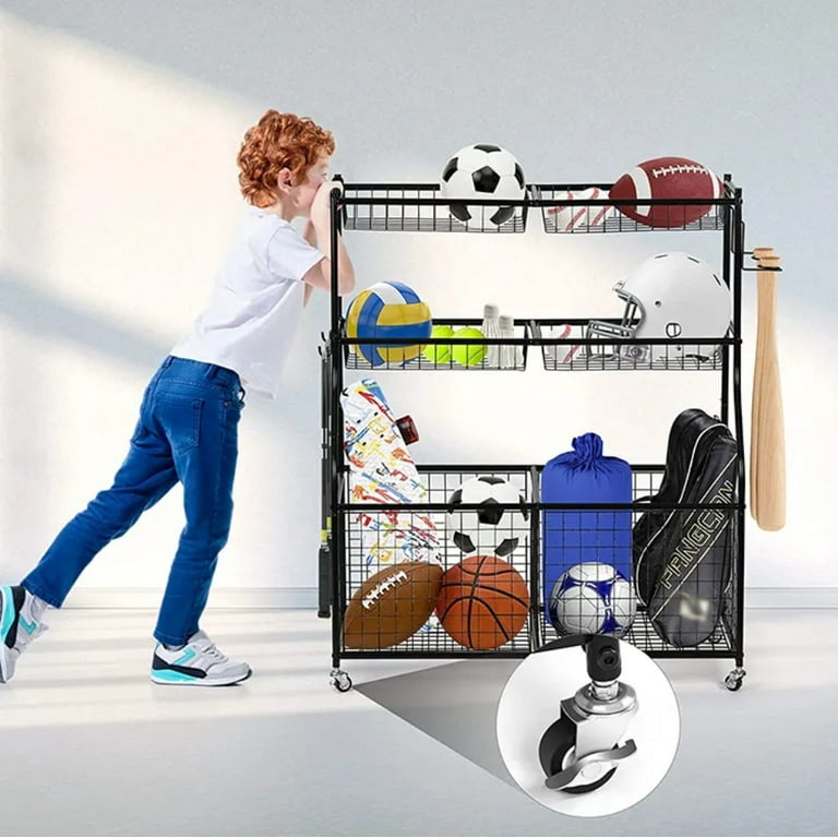 Sttoraboks Garage Sports Equipment Organizer, Balls Storage System for  Garage, Ball Storage Rack for Indoor/Outdoor, Storage Bins for Sports Gear