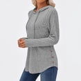 thumbnail image 4 of Chandails à Capuchon pour Femmes, Chandails Molletonnés Surdimensionnés, Chemises à Manches Longues, Chandails, Pulls d'Automne, Hauts, Gris, P, 4 of 6