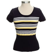 George ME - Women's Cap-Sleeve Stripe Scoop Sweater