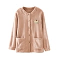 thumbnail image 2 of Hrsba Button Bed Jacket for Women Fleece Lined Thick Long Sleeve Pj Tops, 2 of 9