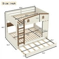 thumbnail image 4 of Newest Triple Sleeper for Large Families & Vacation Homes Space Maximizing Solid Wood Queen over Queen Bunk Bed with Trundle and Storage, Beige and Natural, 4 of 11