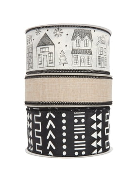 Holiday Time Line Art Ribbon Pack, 7.25 inch, 3 Pack