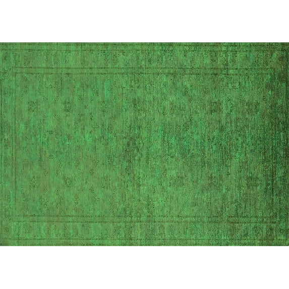 Ahgly Company Indoor Rectangle Oriental Green Industrial Area Rugs, 8' x 10'