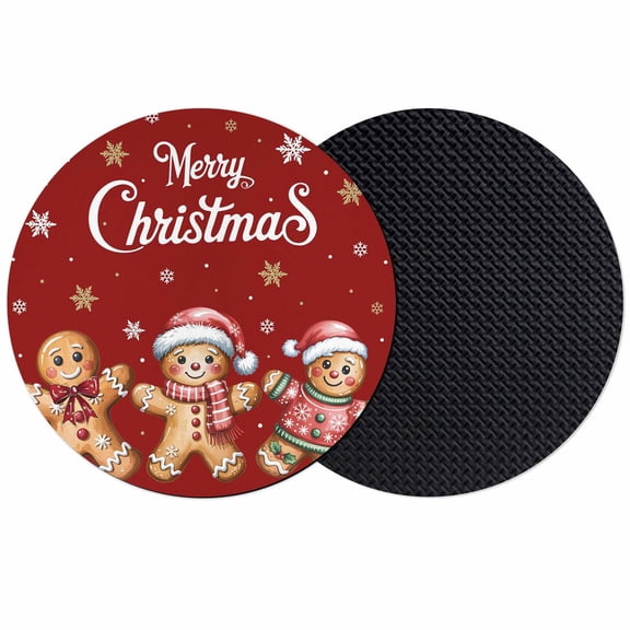 Gingerbread Red Coasters Set of 2, Absorbent Coasters for Drinks, Christmas Winter Snowflake Coaster for Desk Coffee Table Protection, Home Decor House Warming Gifts 4"