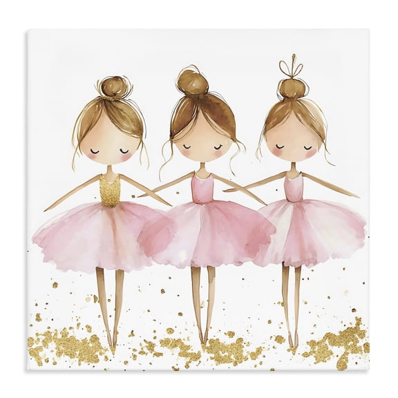 Stupell Industries Ballerina Trio in Pink Tutus Canvas Wall Art, design by Creative Studio