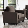 thumbnail image 2 of Lifestyle Solutions Wayne Chair Curved Arm Microfiber, Coffee, 2 of 4