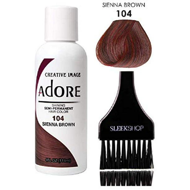 ADORE Creative Image Shining SEMI-PERMANENT Hair Color (w/ brush) No  Ammonia - 104 Sienna Brown 